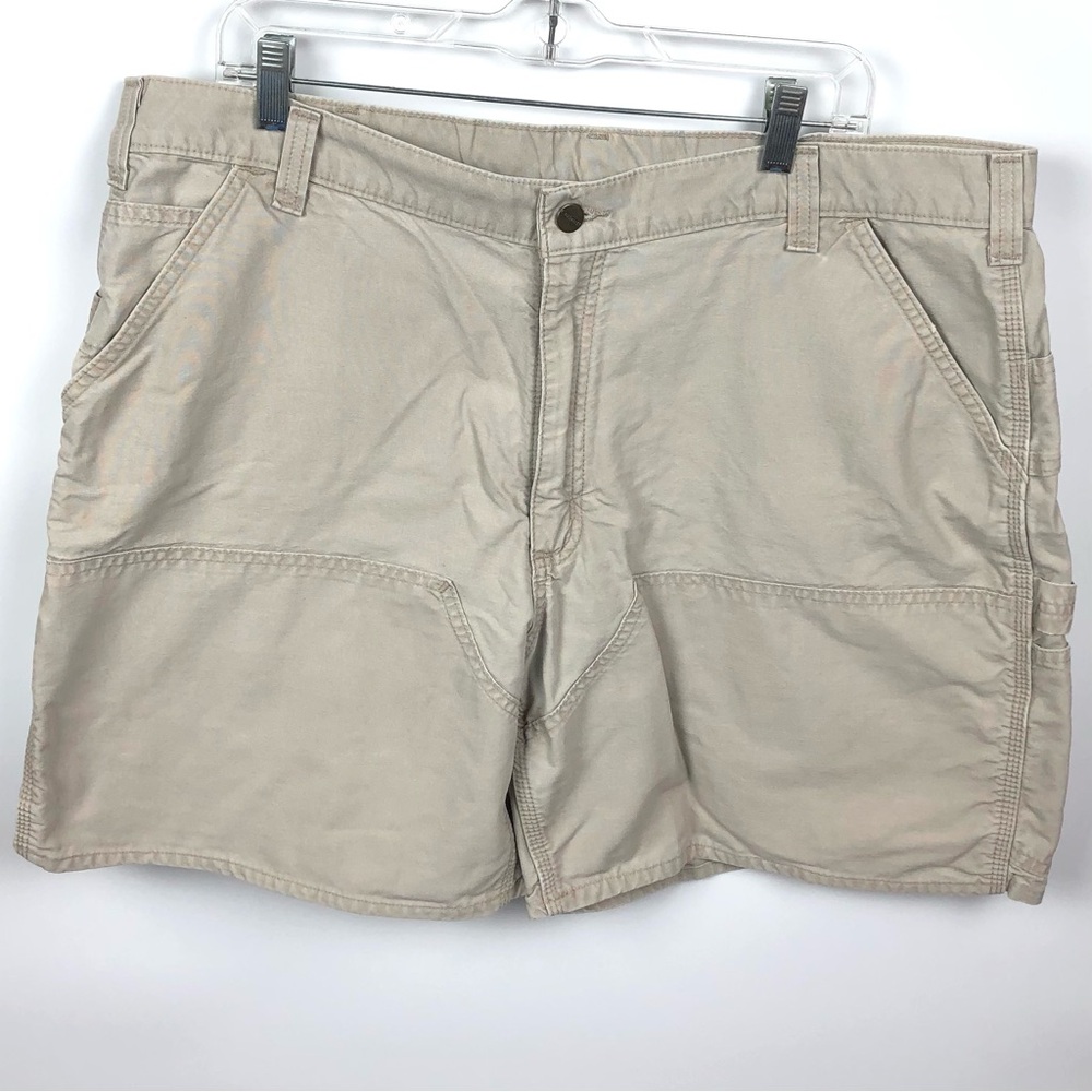 Carhartt Shorts Double Knee Carpenter Style 7” inseam Lt Tan VTG Mens Size 40 - Picture 16 of 16